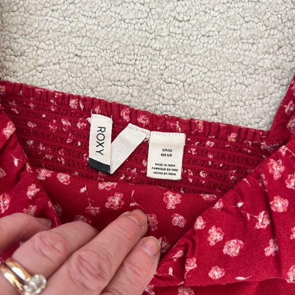 Roxy Red Mini Dress with Floral Pattern - Picture 8 of 11